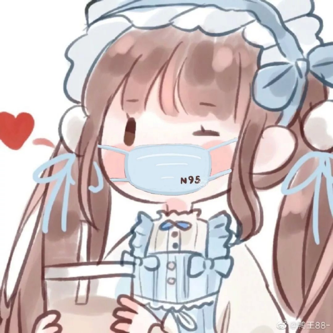 戴口罩的卡通头像微信图片 戴n95的卡通头像