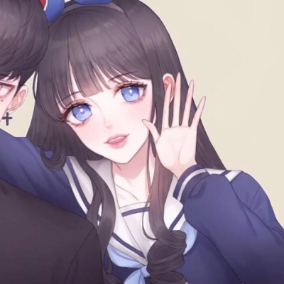 情侣动漫一男一女头像 手绘头像情侣图片