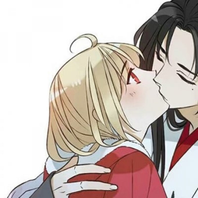 情侣一对两张动漫亲吻 情侣亲吻动漫头像