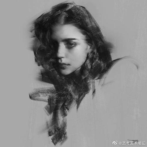 素描美女头像图片 素描画美女头像