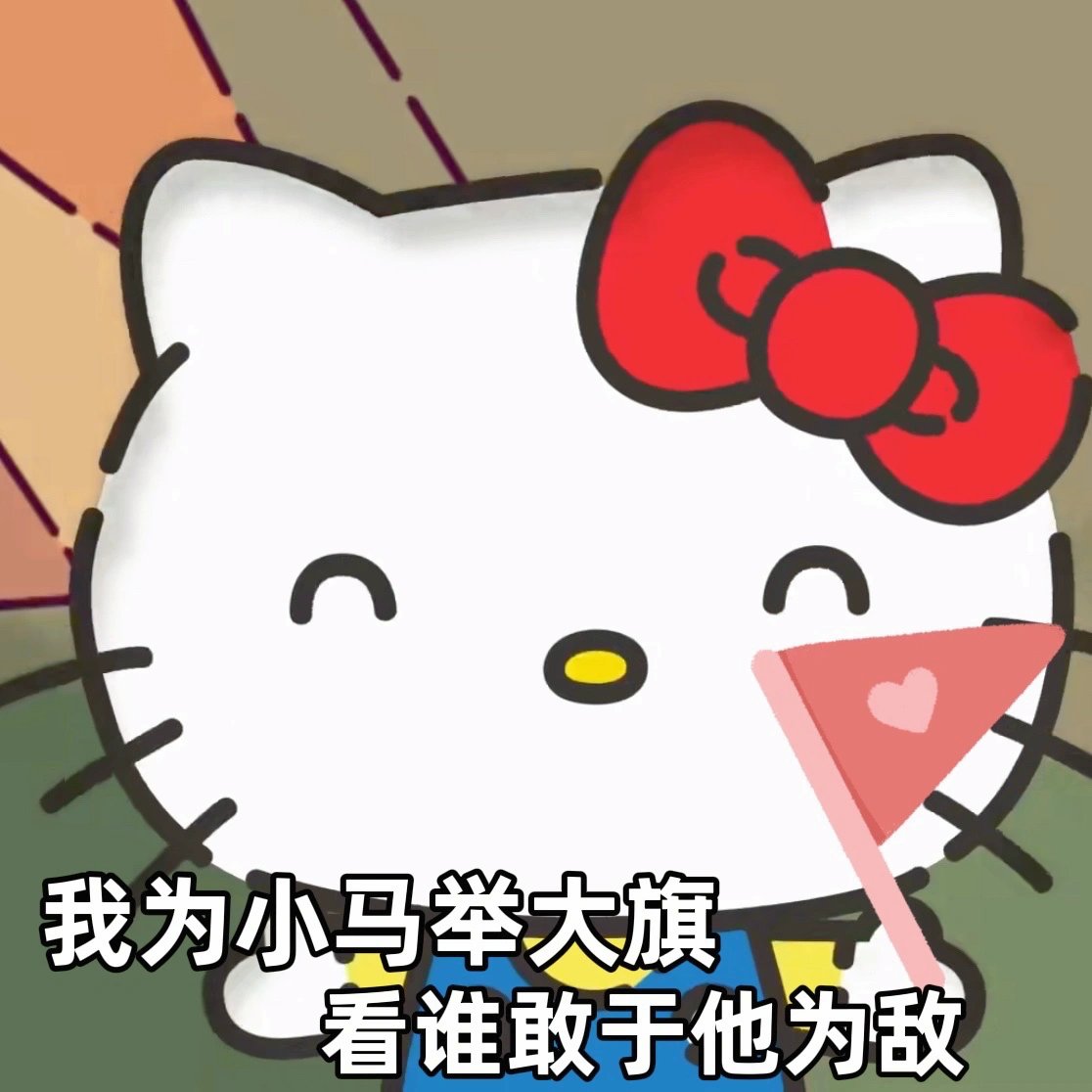 举大旗表情包头像图片 kitty猫表情包可爱头像