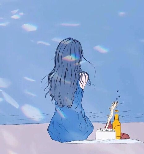 浅蓝色唯美女生头像 蓝色系唯美女生头像