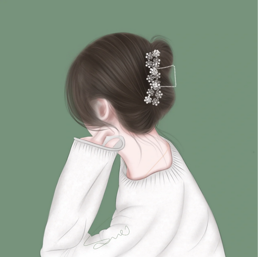 手绘背影头像女 手绘背影头像女图片卡通
