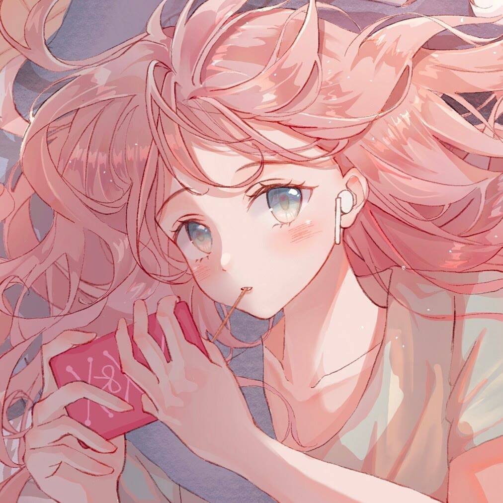 粉色系列头像图片 粉色系女生头像动漫图片