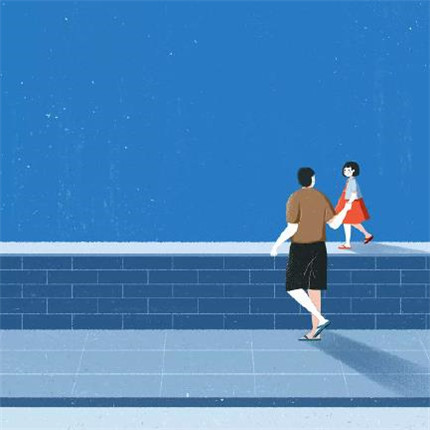 温暖治愈的父亲节家人可爱卡通插画图片