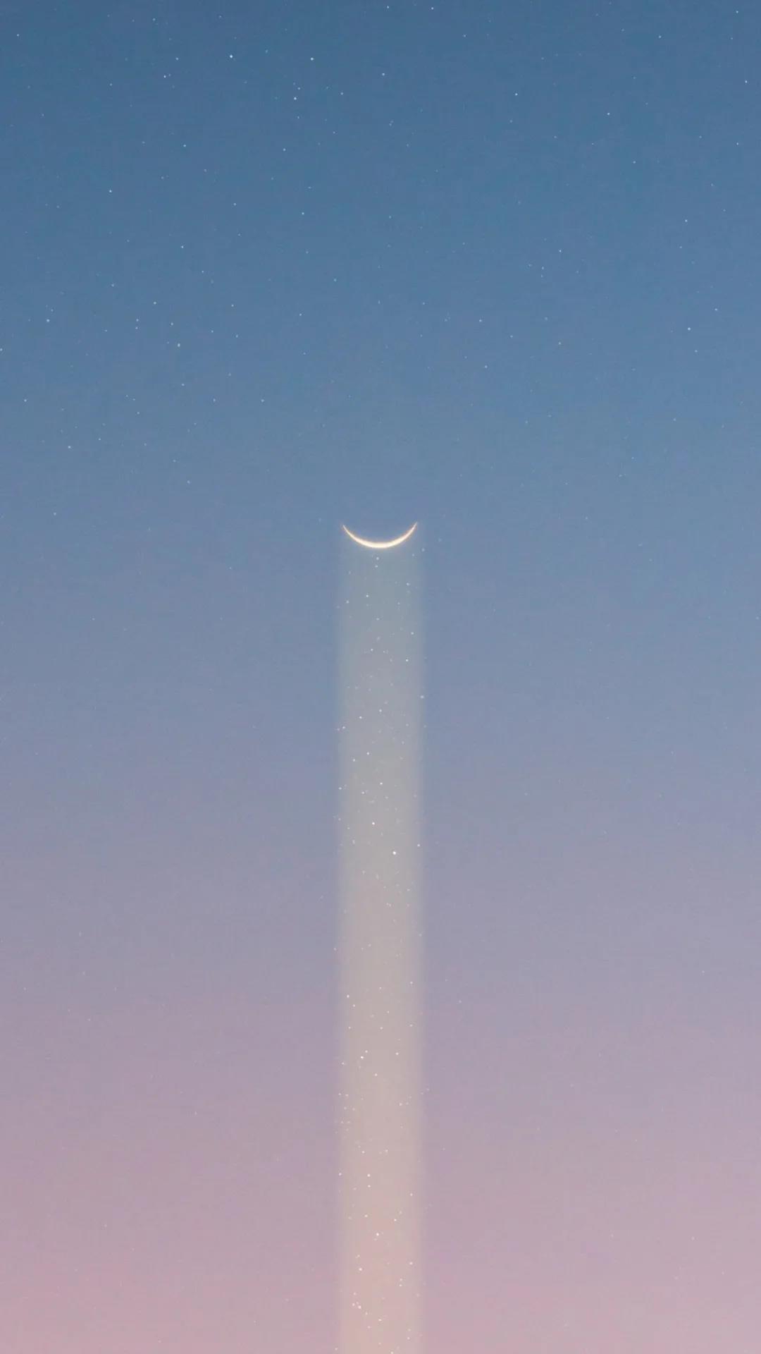 残缺的月亮唯美风景高清手机壁纸图片