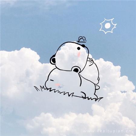 可爱治愈系云朵绘画朋友圈背景图片大全