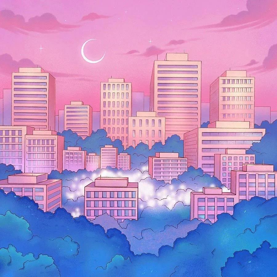 美丽风景图片唯美|粉色的晚霞点缀天空