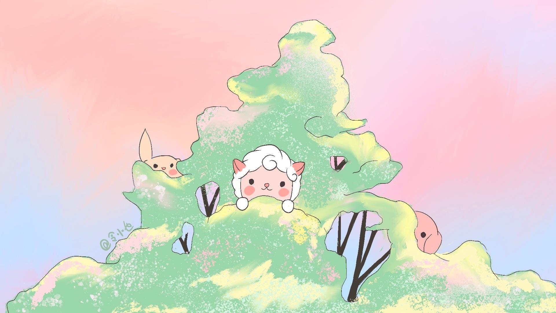唯美少女心治愈可爱iPad图片桌面壁纸