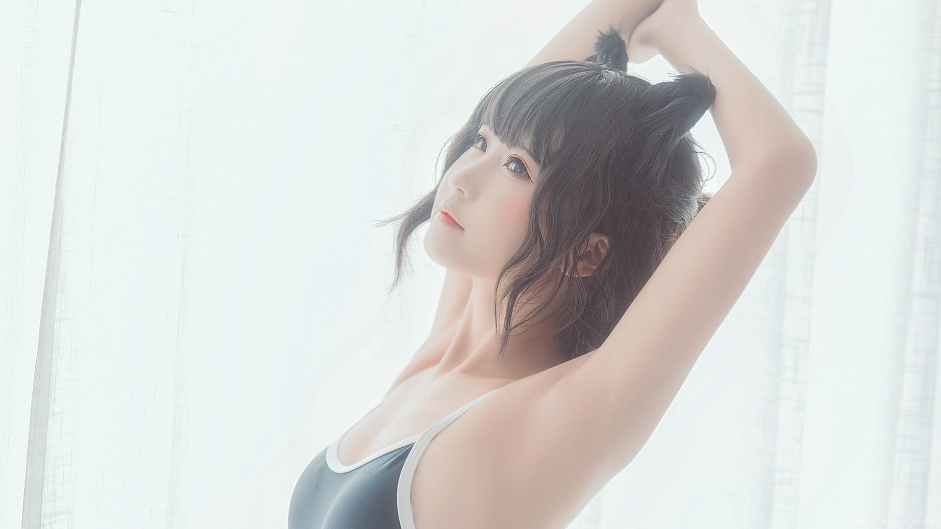 唯美性感美女可爱短发猫耳高清图片桌面壁纸
