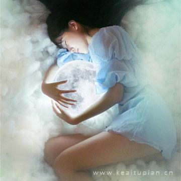 好看女生侧卧睡觉的，夜晚孤单意境图片