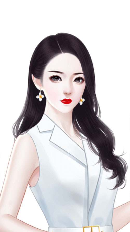 现代唯美女生立绘高清手机壁纸图片