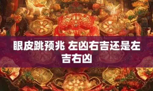 左吉右凶眼皮跳占卜的说法真的会有不同预兆吗