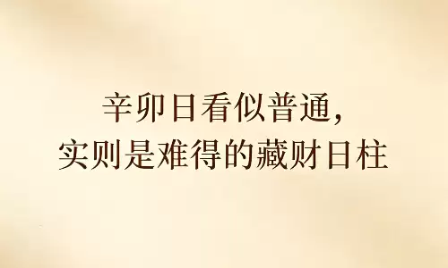 辛卯日看似普通，实则是难得的藏财日柱