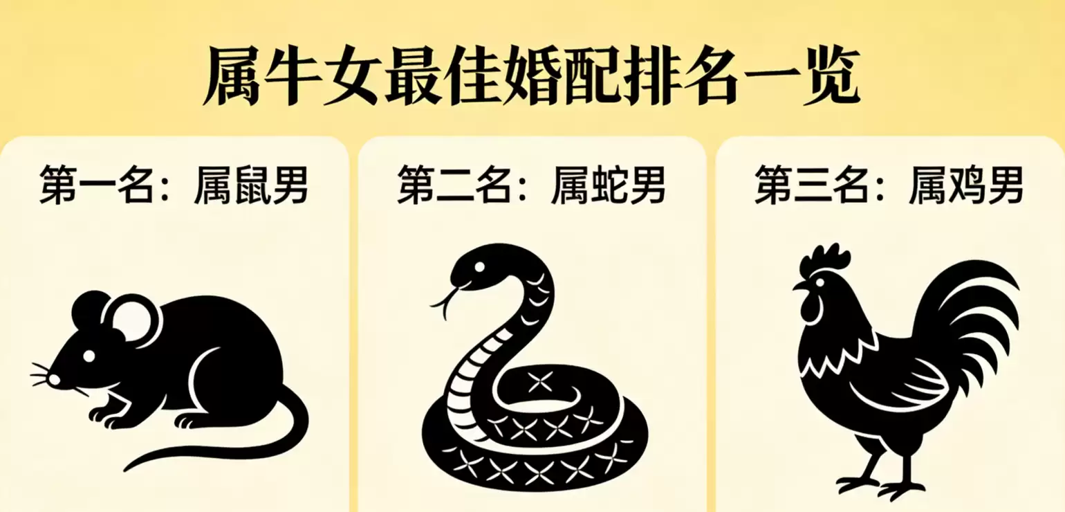 属牛女最佳婚配排名一览，哪些生肖最适合做伴侣