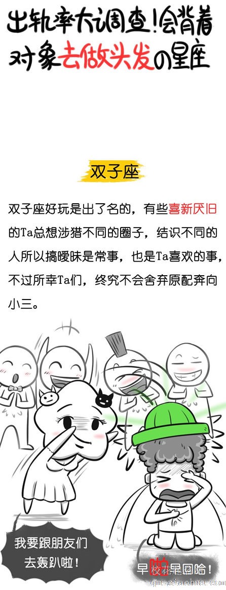 出轨率大调查 会背着对象去做头发的星座