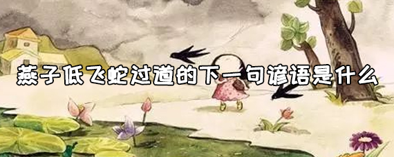 燕子低飞蛇过道的下一句谚语是什么