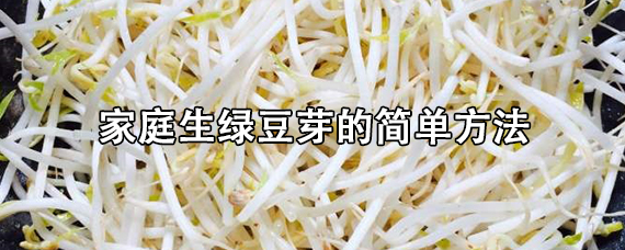 家庭生绿豆芽的简单方法