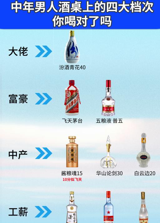 国内男人喝酒现状：什么层次喝什么酒，看你喝对了吗