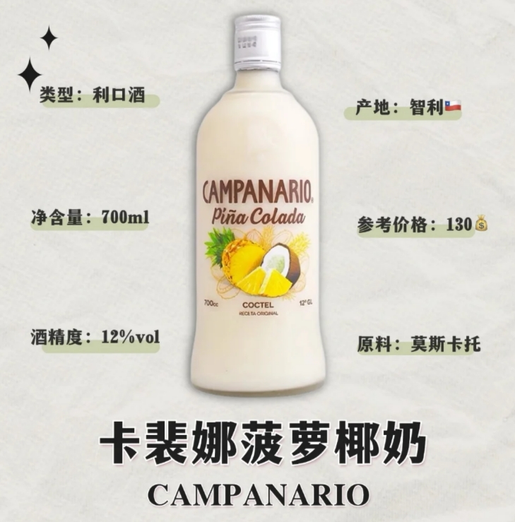 每天认识一款酒｜卡裴娜菠萝椰奶 
