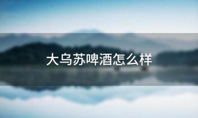 大乌苏啤酒怎么样「大乌苏黑啤酒怎么样好喝吗」