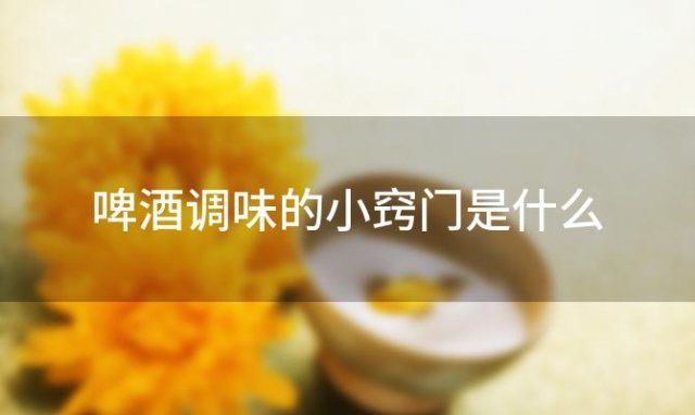 啤酒调味的小窍门是什么「啤酒调味的小窍门有哪些」