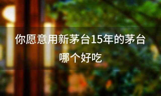 你愿意用新茅台15年的茅台哪个好吃 