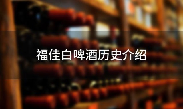 福佳白啤酒历史介绍 福佳白啤酒的历史由来