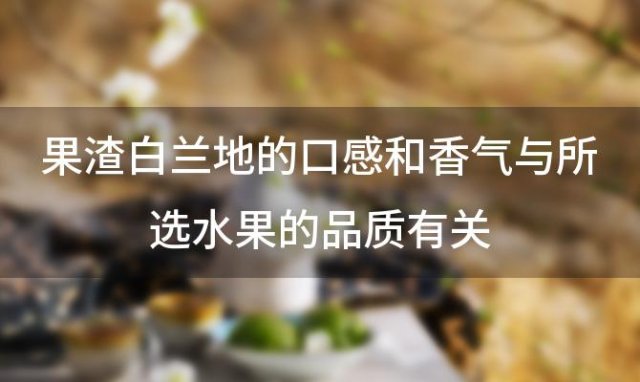 果渣白兰地的口感和香气与所选水果的品质有关