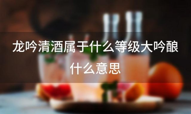 龙吟清酒属于什么等级大吟酿什么意思