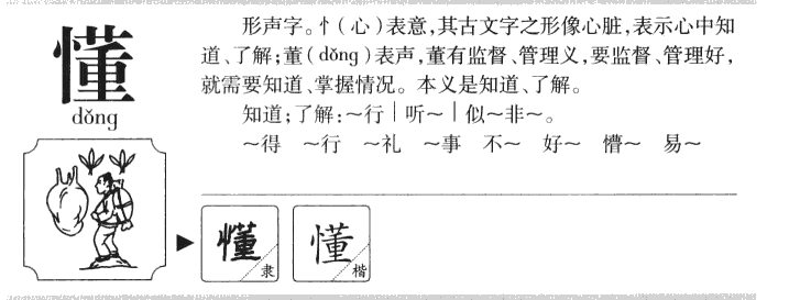 懂字取名寓意和含义_懂字五行属什么