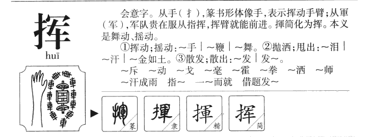 挥字取名寓意和含义_挥字五行属什么