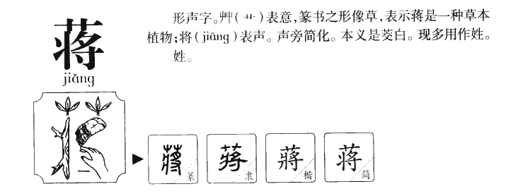 蒋字取名寓意和含义_蒋字五行属什么