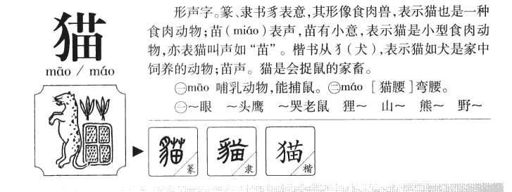 猫字取名寓意和含义_猫字五行属什么