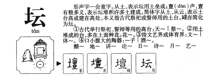 坛字取名寓意和含义_坛字五行属什么