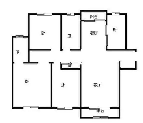 南北通透两室改三室图_南北不通透户型装修_南北通透户型装修效果图三室两厅风水