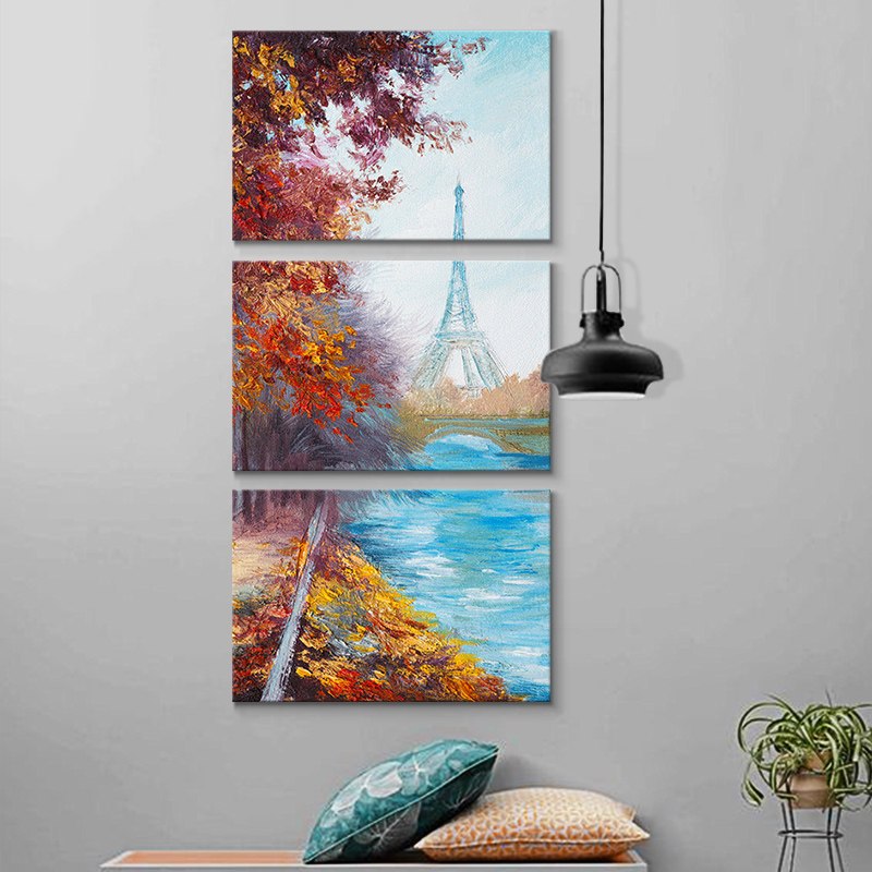 树林油画风格酒店玄关画走廊过道装饰画客厅入户竖挂画