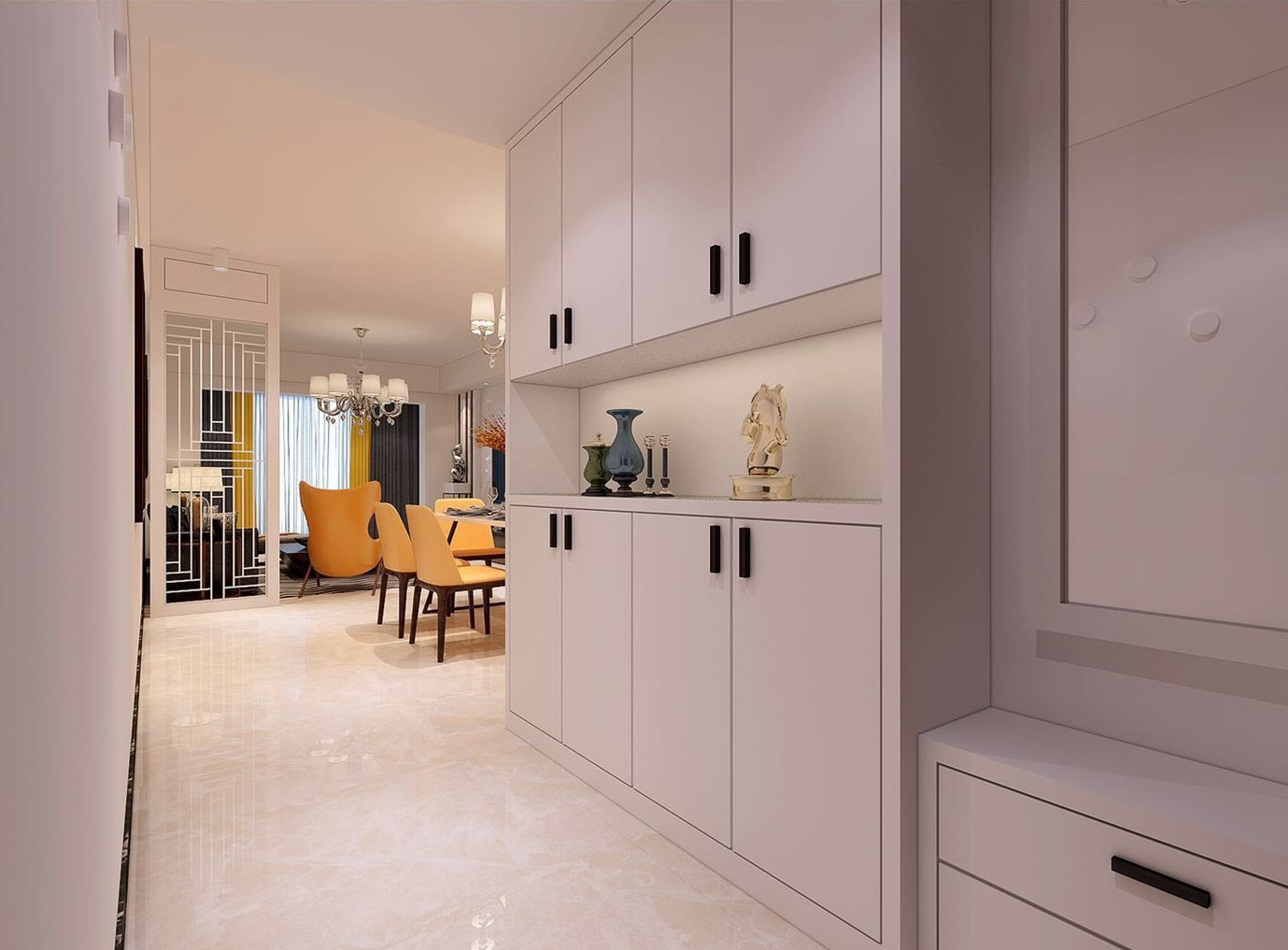 1.柜鞋柜衣帽柜效果图如何合理的门厅柜