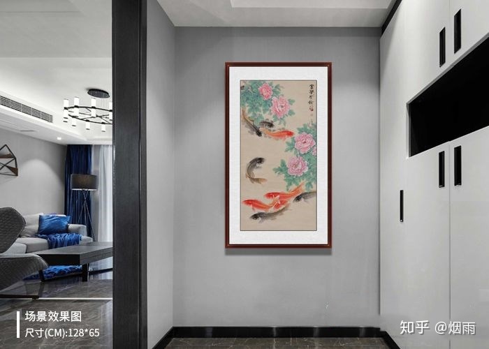 墙面挂上一幅漂亮的字画，端庄雅致的感觉！