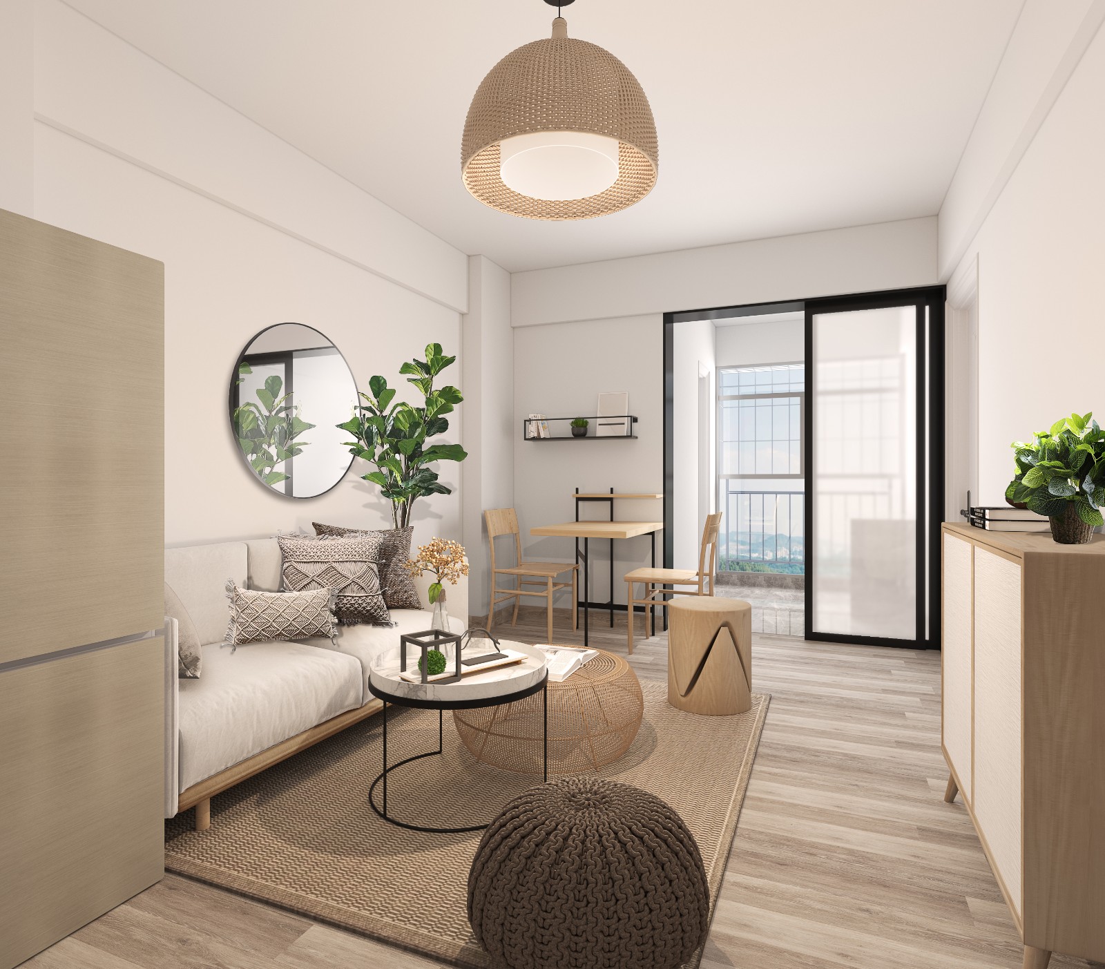 客厅窗帘装修效果图温馨客厅北欧极简客厅设计图片赏析！