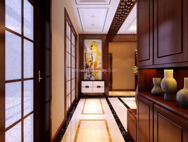 新中式玄关进门装修效果图装修进门风水禁忌入门千万不能